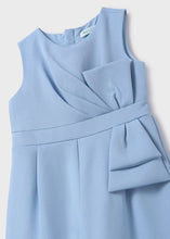 Load image into Gallery viewer, Girls: Sky Blue Bow Jumpsuit

