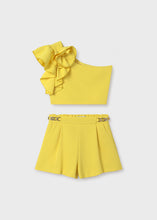Load image into Gallery viewer, Girls: Ruffled Crepe Short Set
