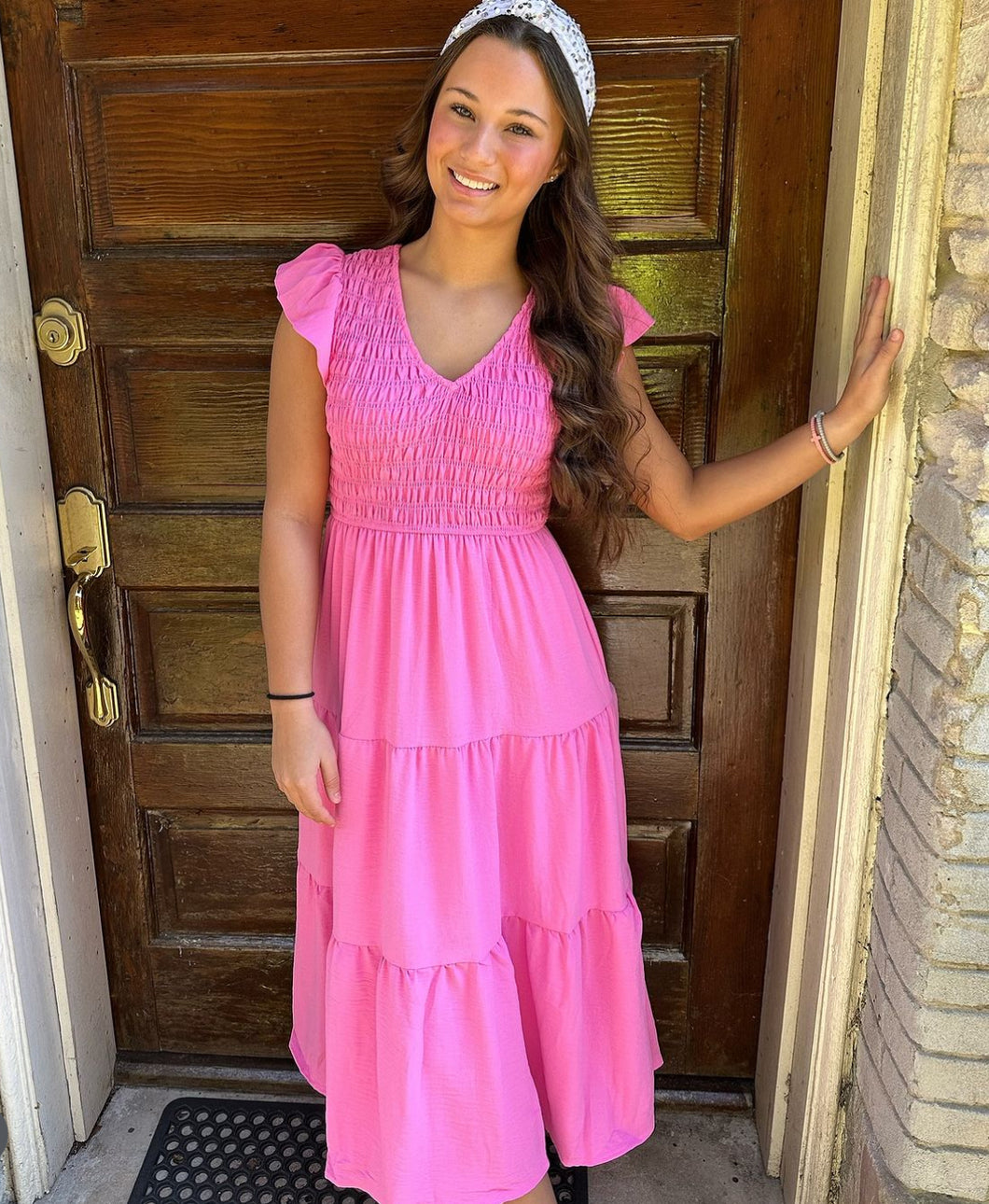 Perfect in Pink Smocked Maxi Dress