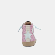 Load image into Gallery viewer, Girls: Pink Glitter Retro Star Rooney Sneakers
