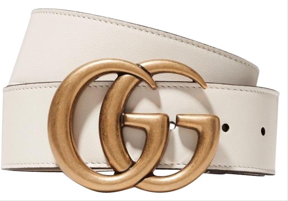 ICON: Initial G Leather Belt- WHITE