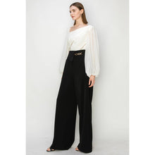 Load image into Gallery viewer, Dramatic Lace Inset Chiffon Top
