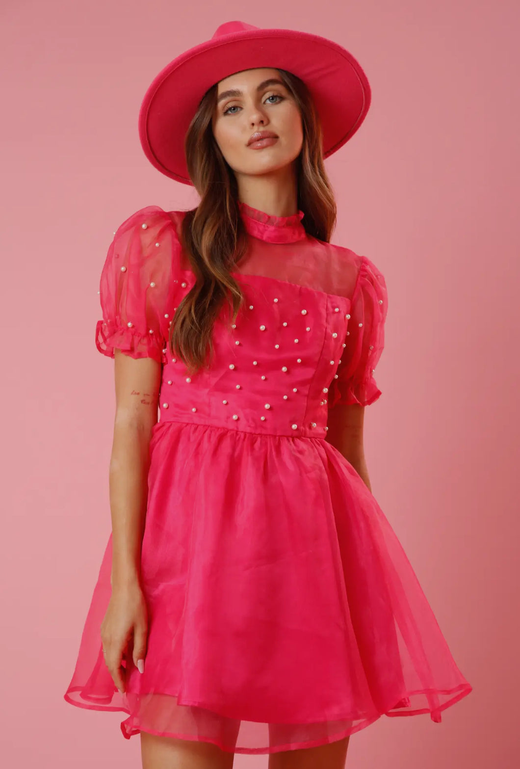 Pop of Pink Pearl Dress