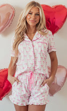 Load image into Gallery viewer, Pink Ribbons and Bow Pajamas - Mommy and Me
