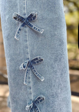 Load image into Gallery viewer, Straight Leg Denim Bow Jeans
