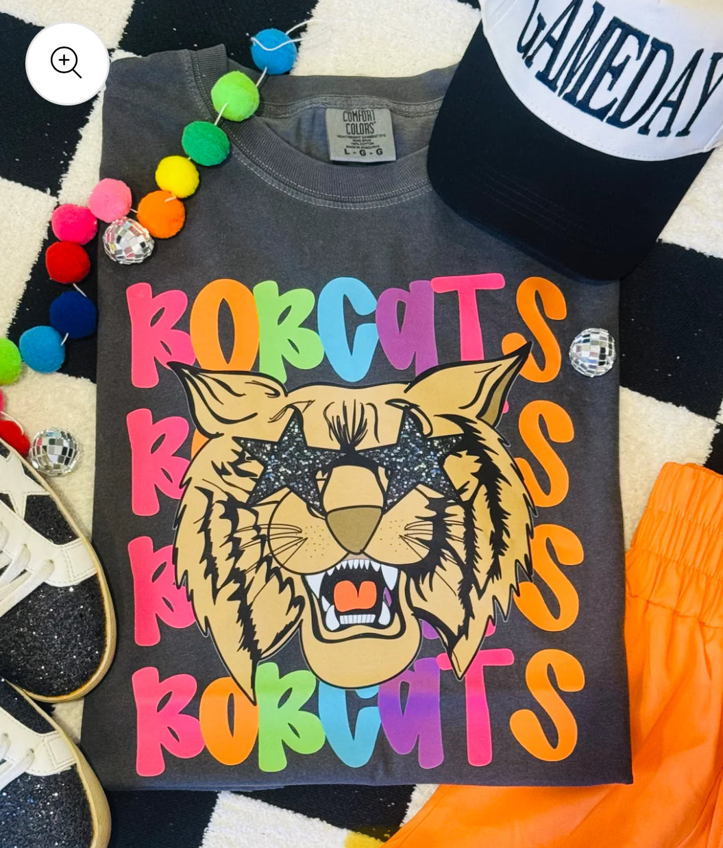 BOBCATS Bright Neon Mascot Spirit Tshirt Preorder