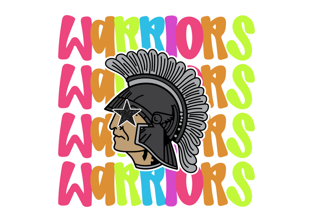 WARRIORS Bright Neon Mascot Spirit Tshirt Preorder