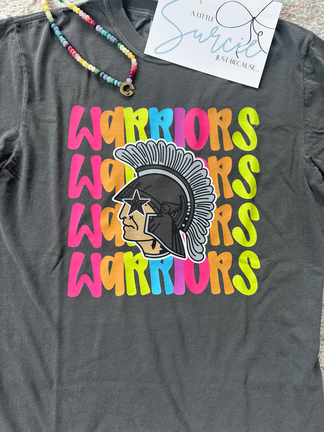 WARRIORS Bright Neon Mascot Spirit Tshirt Preorder