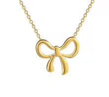 18kt Gold Dainty Bow Necklace