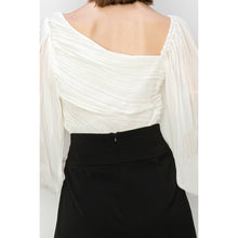 Load image into Gallery viewer, Dramatic Lace Inset Chiffon Top
