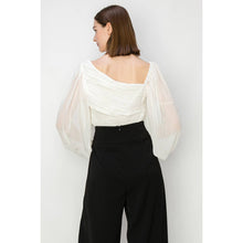 Load image into Gallery viewer, Dramatic Lace Inset Chiffon Top
