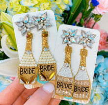 Load image into Gallery viewer, I said YES Bride Beaded Earrings
